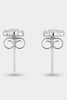 Four-leaf clover gold stud earrings with CZ