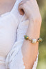 Handmade Sachi raffia bracelet side view