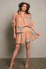 Peach floral mini skirt set