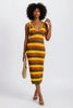 Sunfire multi color knit stripe bodycon midi dress