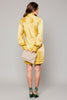 Long sleeve golden mini shirt dress