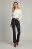 Medium blue high-waisted flare jeans