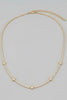 Shell clover charms rhinestone necklace close up