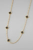 Shell clover charms necklace side view
