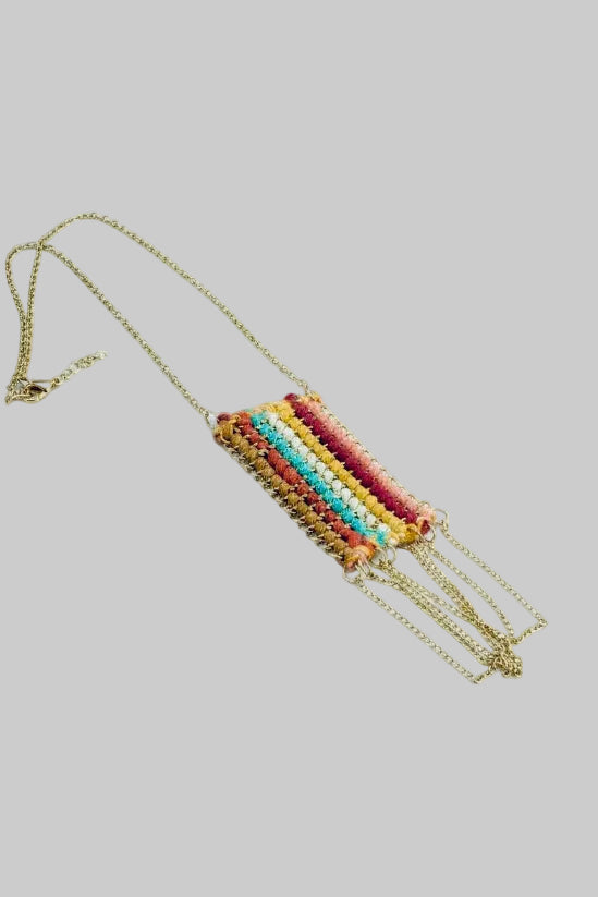 Handmade Warp & Weft Striped Necklace