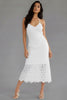 Coastal crochet halter bodycon midi dress