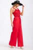 Ruched wide-leg jumpsuit for evening