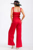 Wide leg ruched jumpsuit