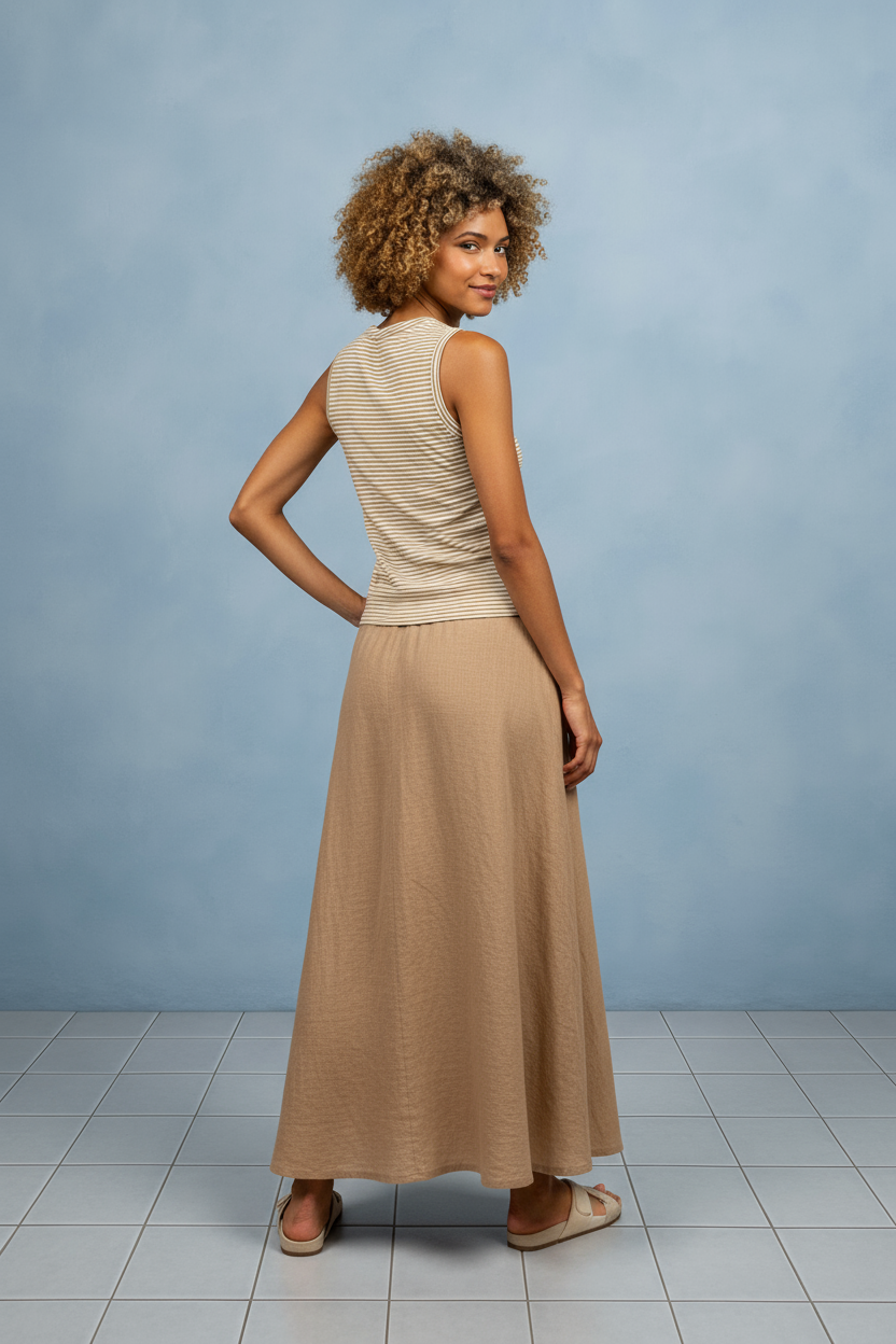 "THE EVERYDAY EDGE" RILEY STRIP TIE FRONT TANK TOP