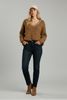 V-neck drape pullover sweater styled