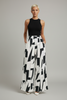 Black and white wide-leg palazzo pants