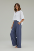 Wide leg pants with elastic waistband and pin tucks