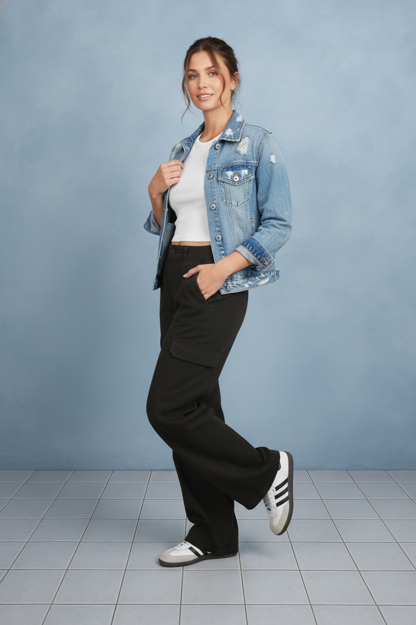 High Waisted Wide Leg Cargo Pants