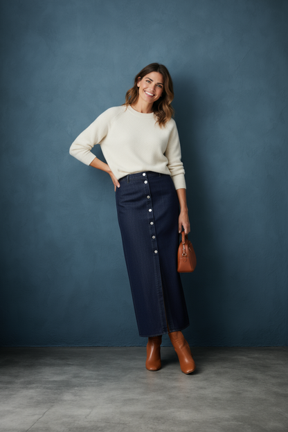 THE BUTTONDOWN BLUES DENIM SKIRT