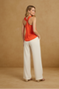 Satin reversible top, flat lay view