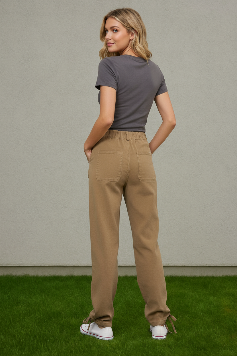 Streetwear Parachute Twill Cinched Hem Pants