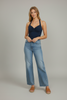 Halter tank top with knot detail