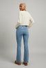 Flare bottom high-waist jeans