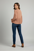 Long sleeve button accent blouse styled