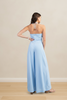 Light blue halter jumpsuit wide leg