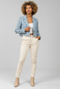 Blue plaid lightweight button-front blazer
