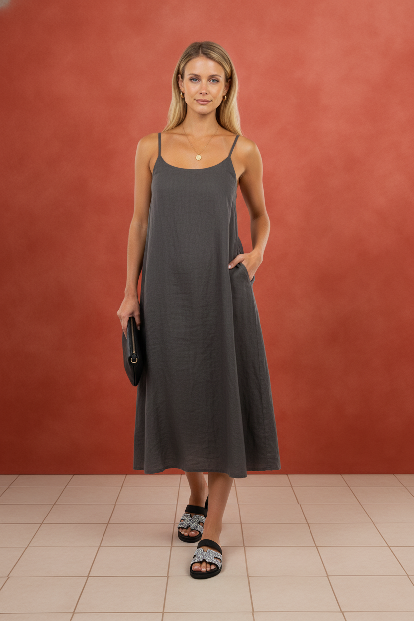 STARDUST BLACK EMBELLISHED SLIP ON SLIDES