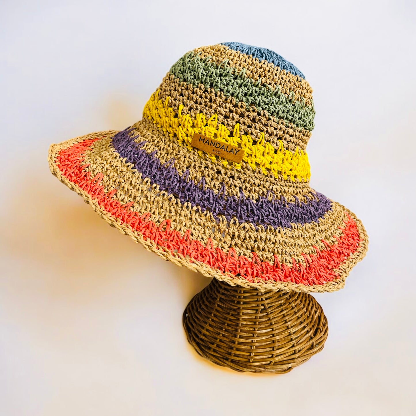 Multi Color Straw Bucket Hat
