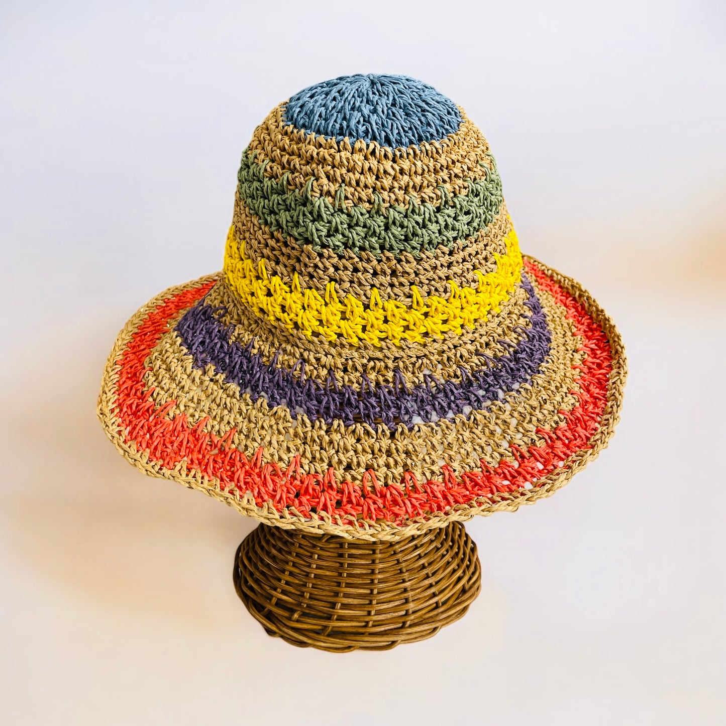 Multi Color Straw Bucket Hat