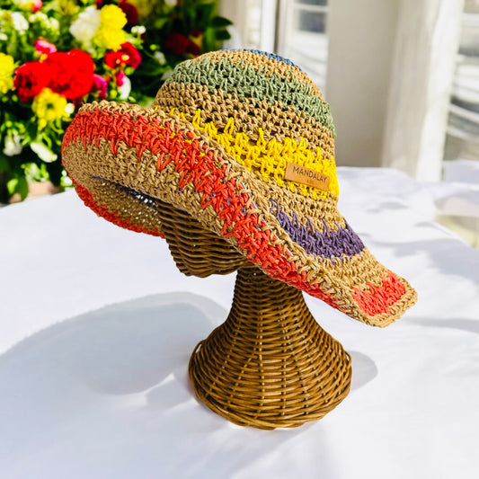 Multi Color Straw Bucket Hat