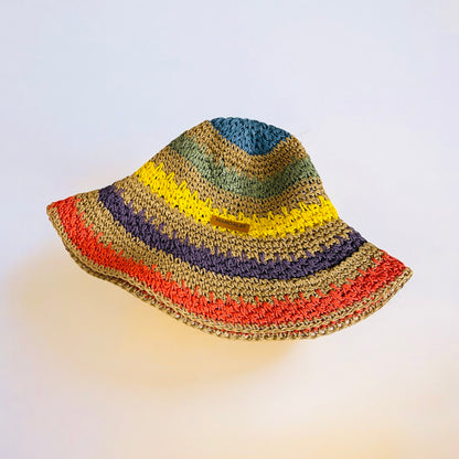 Multi Color Straw Bucket Hat
