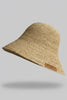Natural raffia bucket hat front view