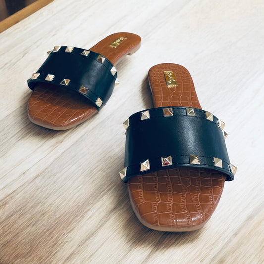 Studded Slippers- HAZY