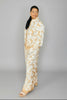 Sunset Petals beige floral wide-leg set