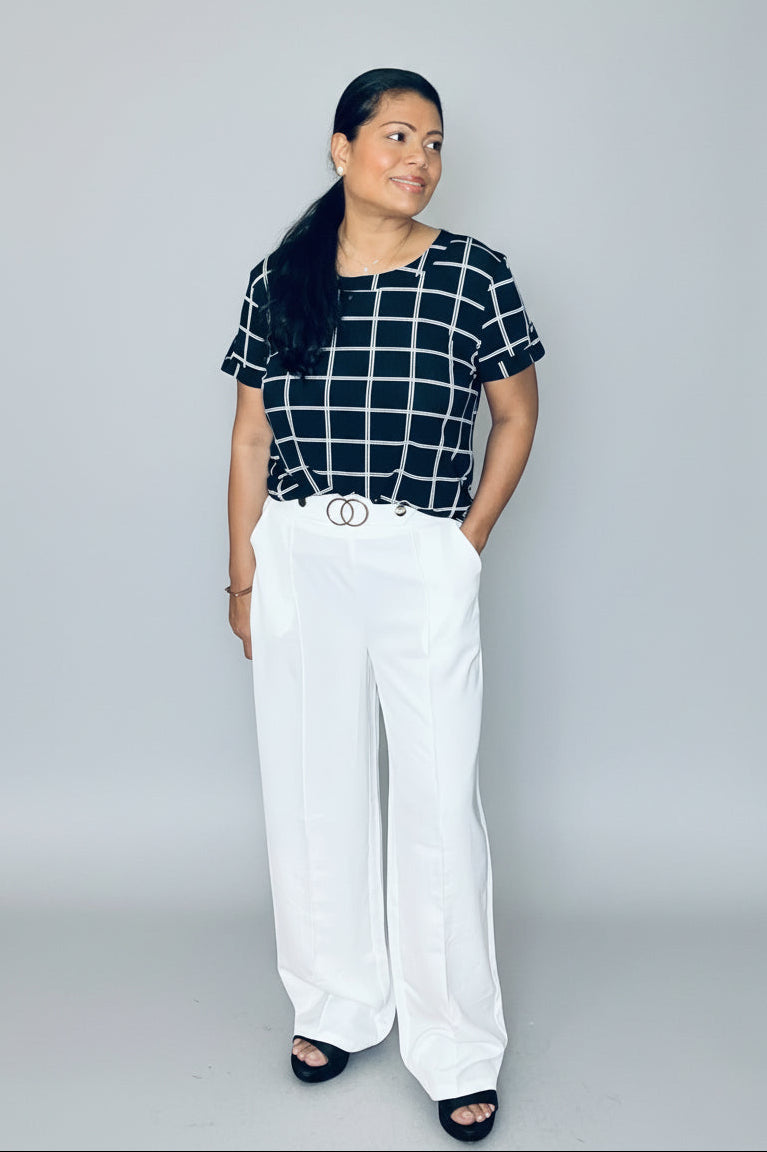 Wide leg high-waisted pants