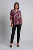 Wine paisley baby doll flow top in 100% polyester