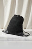 Black straw braided bucket fashion bag