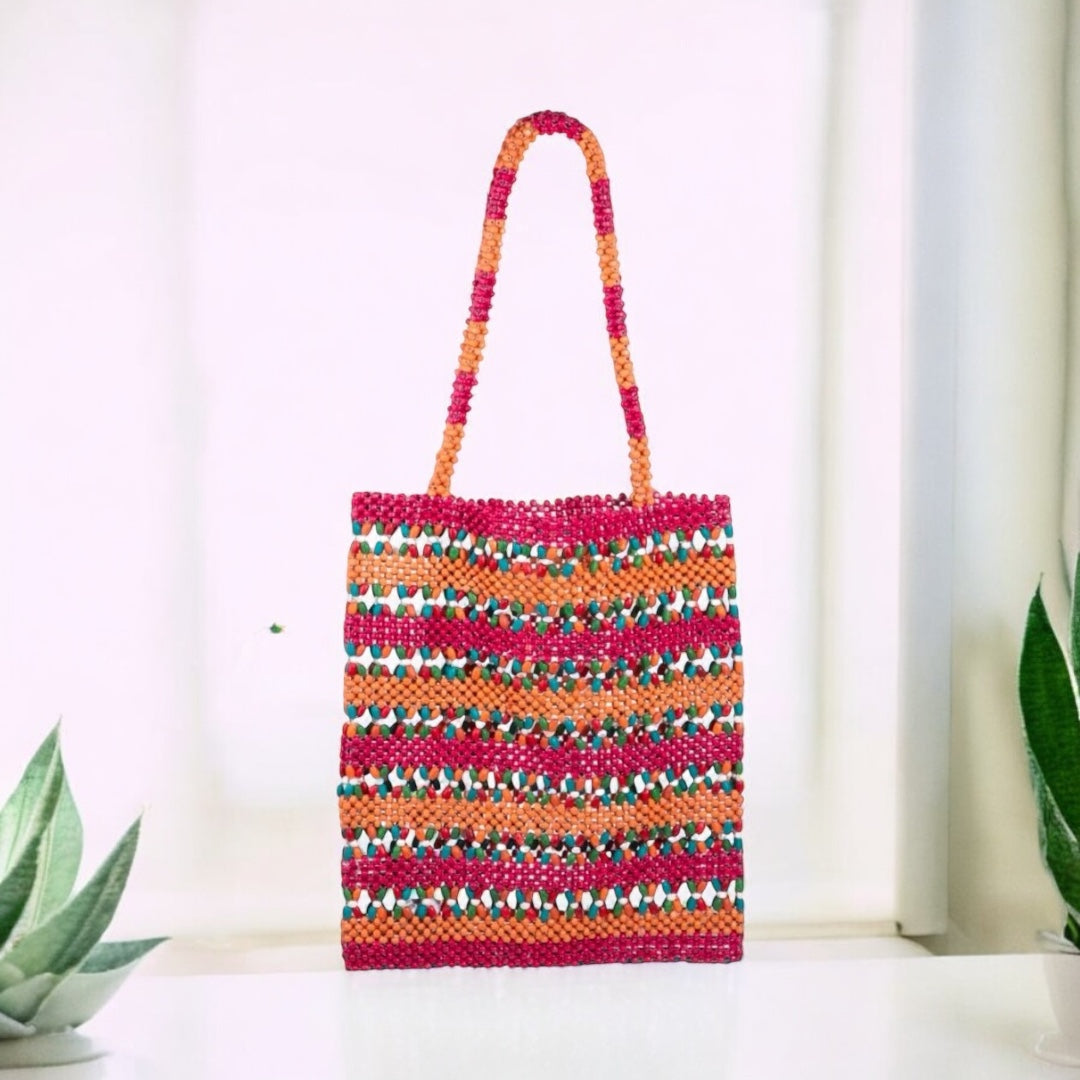 BALI WOODEN BEADSCAPE BAG