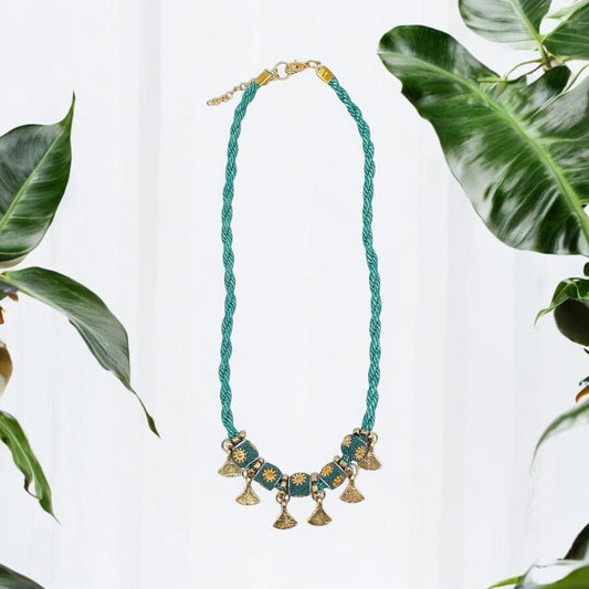 Handmade Sachi Ocean Sky Short Beads and Charms Necklace