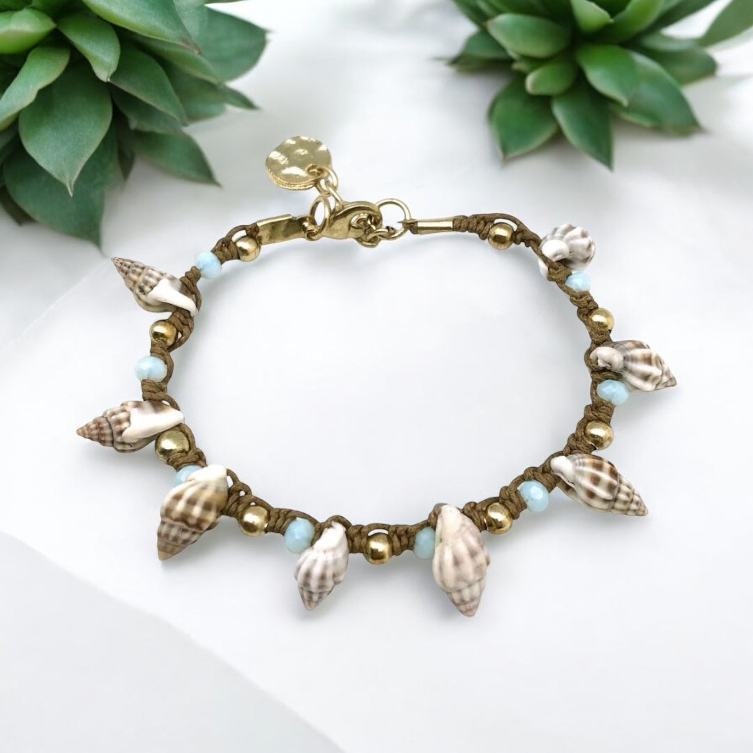 Handmade Tweed Shell Bracelet