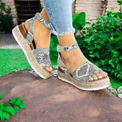 Bella Marie Python Platform Espadrille Sandal