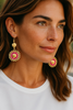 Cerise earrings side view