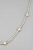 Clover shell rhinestone chain necklace styled