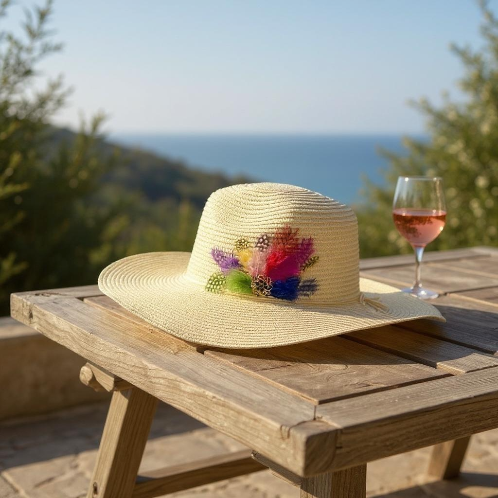 VIVA VENTO FEATHER HANDMADE DESIGN FLOPPY SUN HAT COLLECTION