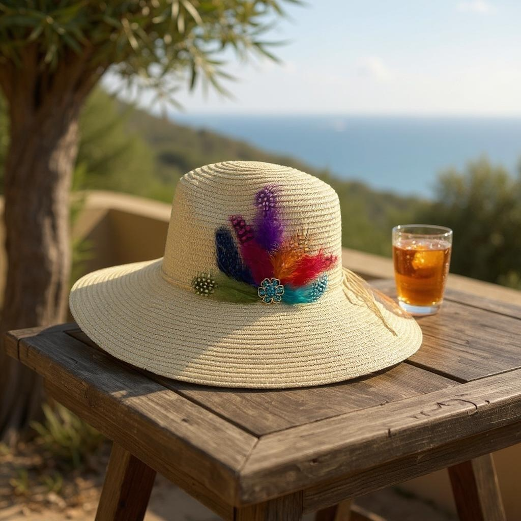 VIVA VENTO FEATHER HANDMADE DESIGN FLOPPY SUN HAT COLLECTION