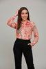 Vibrant pink red animal print shirt, casual bold look