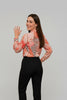 Savanna flame animal print blouse in polyester-spandex