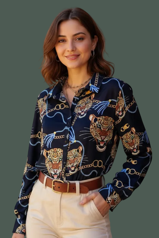 PANTHERA PARADE  BLACK LEOPARD SHIRT