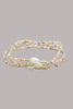 Pink faceted and freshwater pearl beads bracelet set