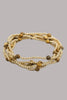 Mini stone beaded bracelet set with metallic accents