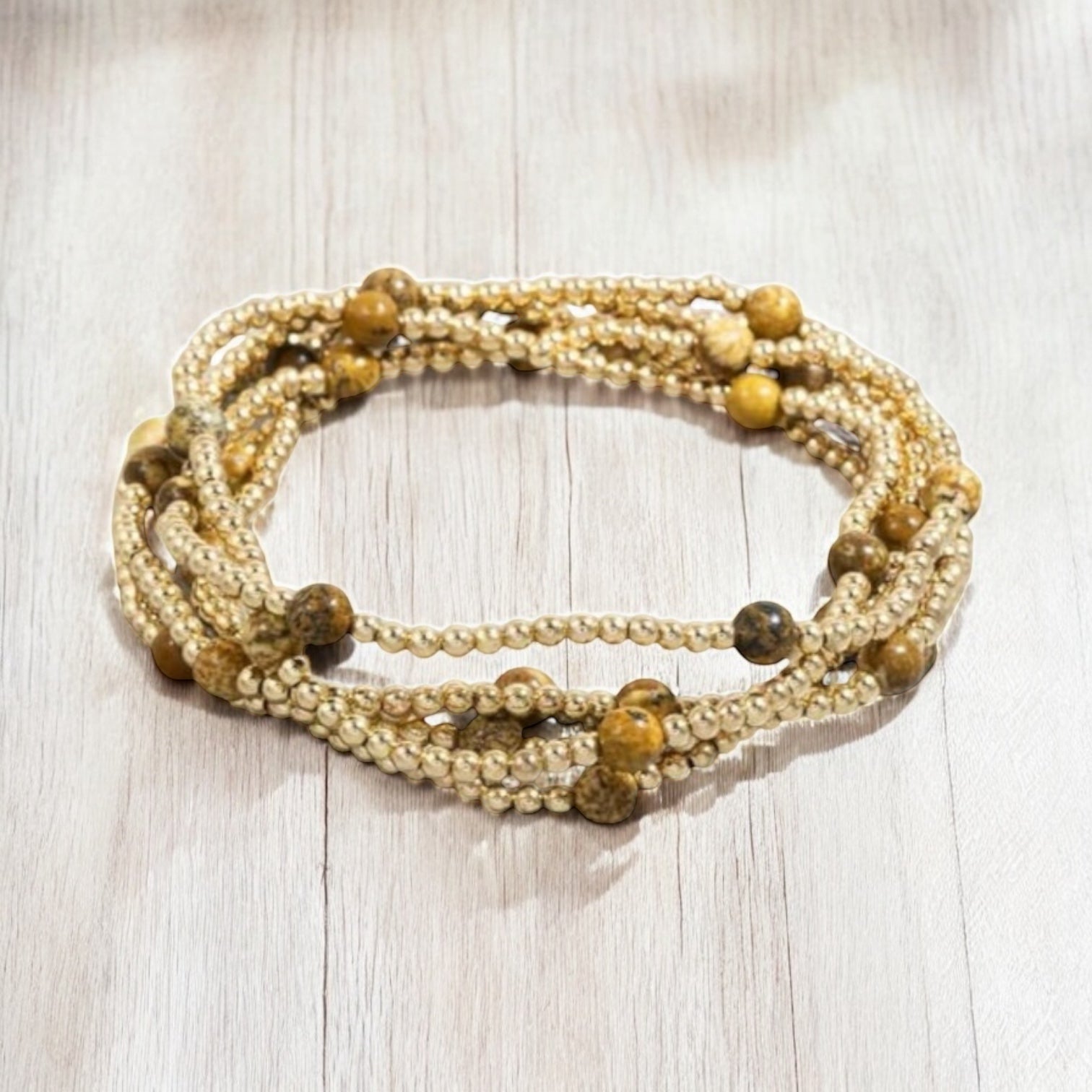 Mixed Mini Stone And Metallic Beaded Bracelet Set